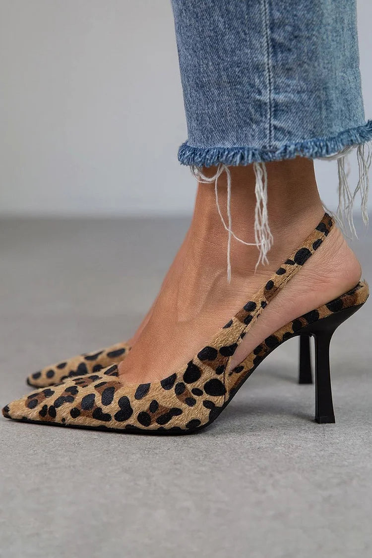 Adriana slingback donna a punta con tacco a spillo e cinturino regolabile, foto 1