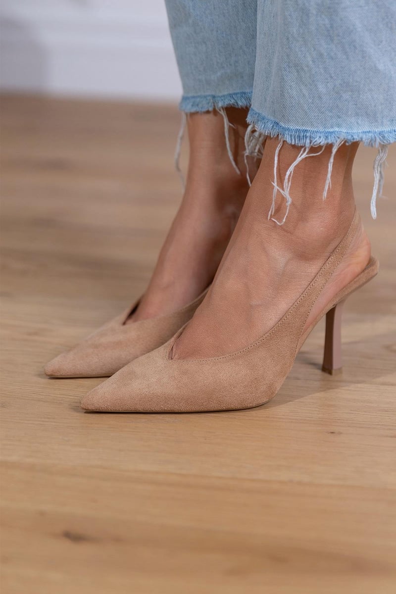 Anastasia slingback donna a punta con tacco a spillo e cinturino elastico, foto 3