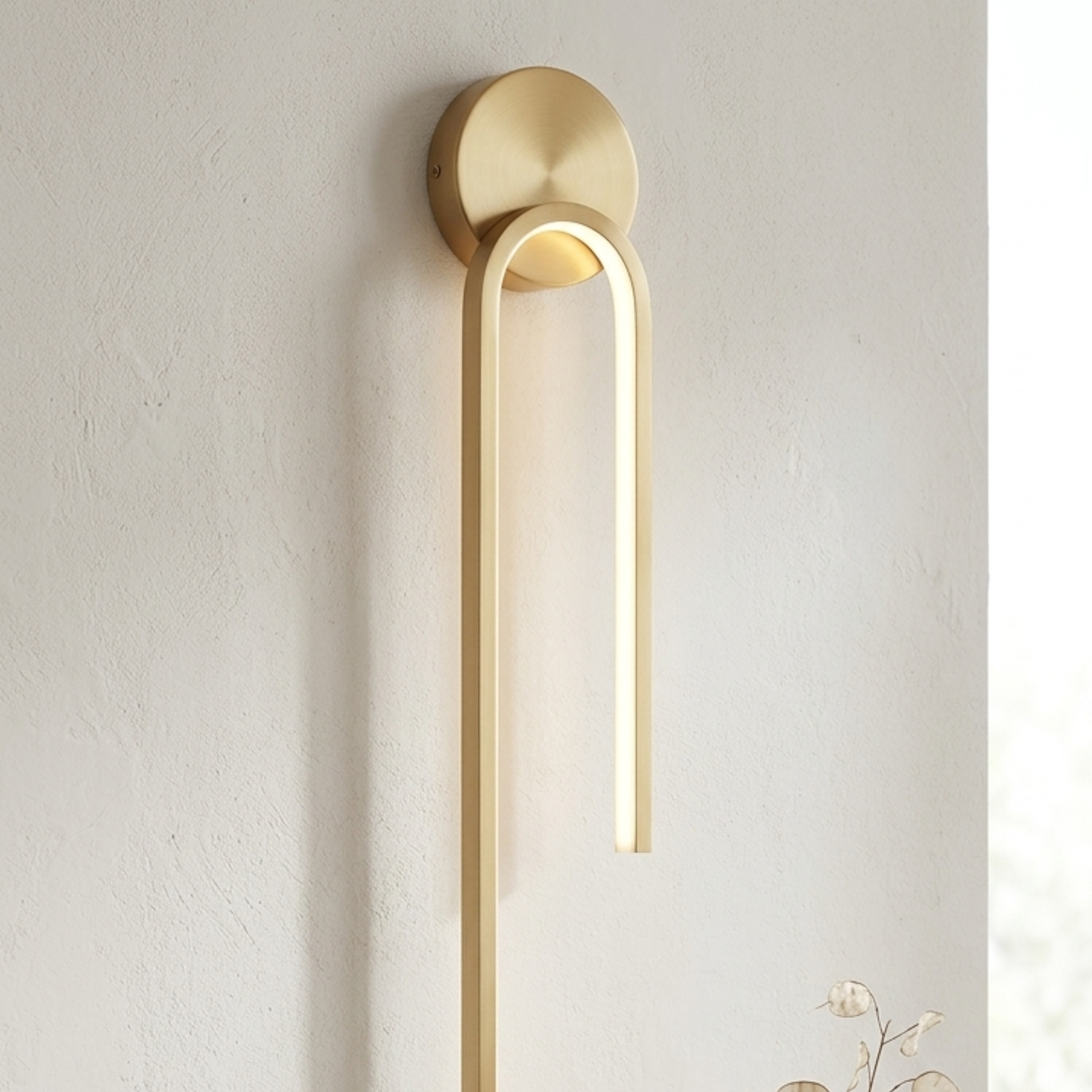 Applique LED moderna da interno ad anello verticale oro