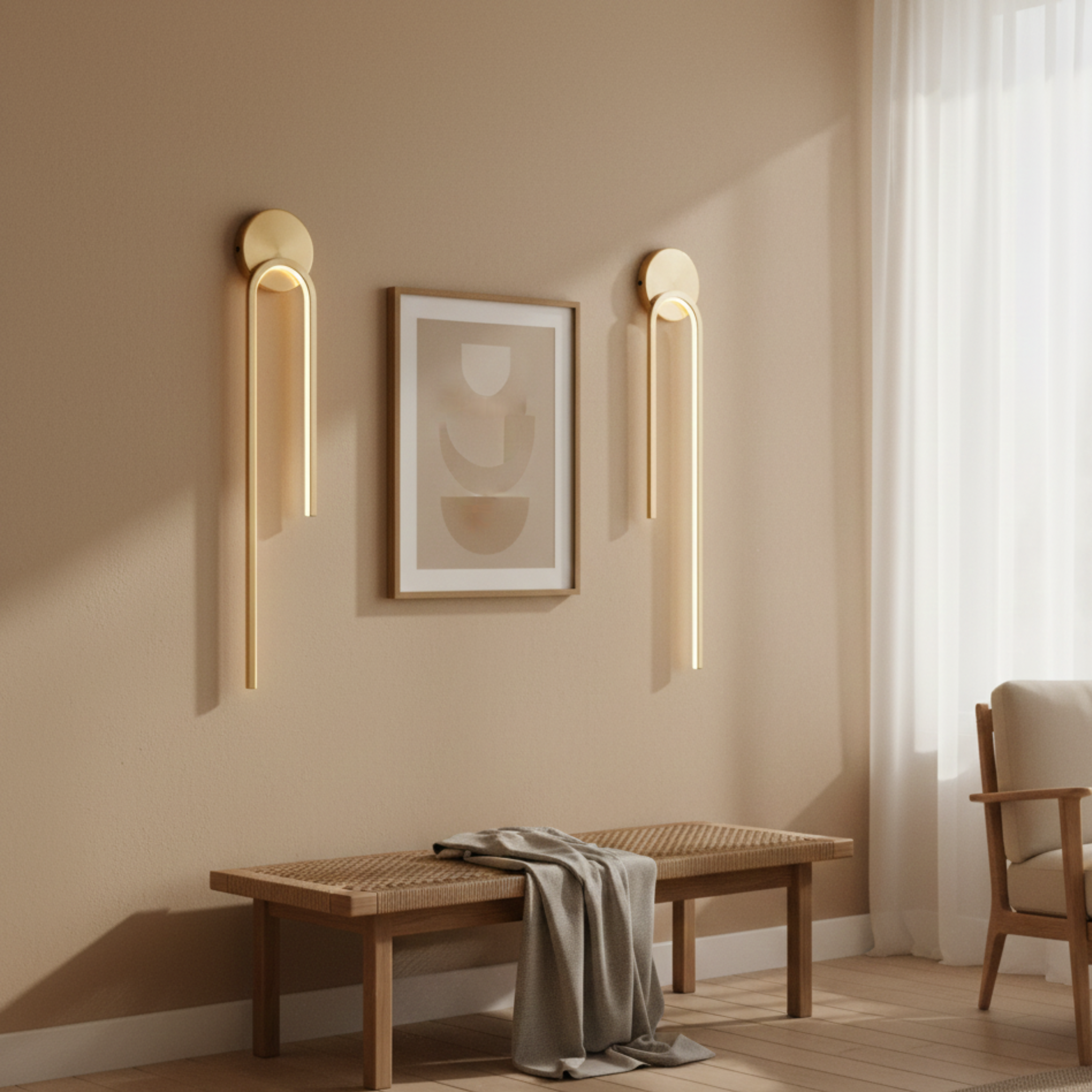 Applique LED moderna da interno ad anello verticale oro