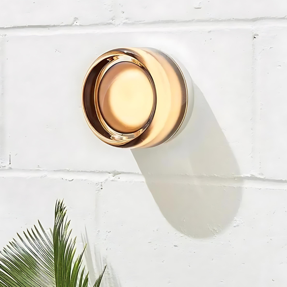 Applique LED nordica in acrilico con incavo, in ambra, grigio o bianco