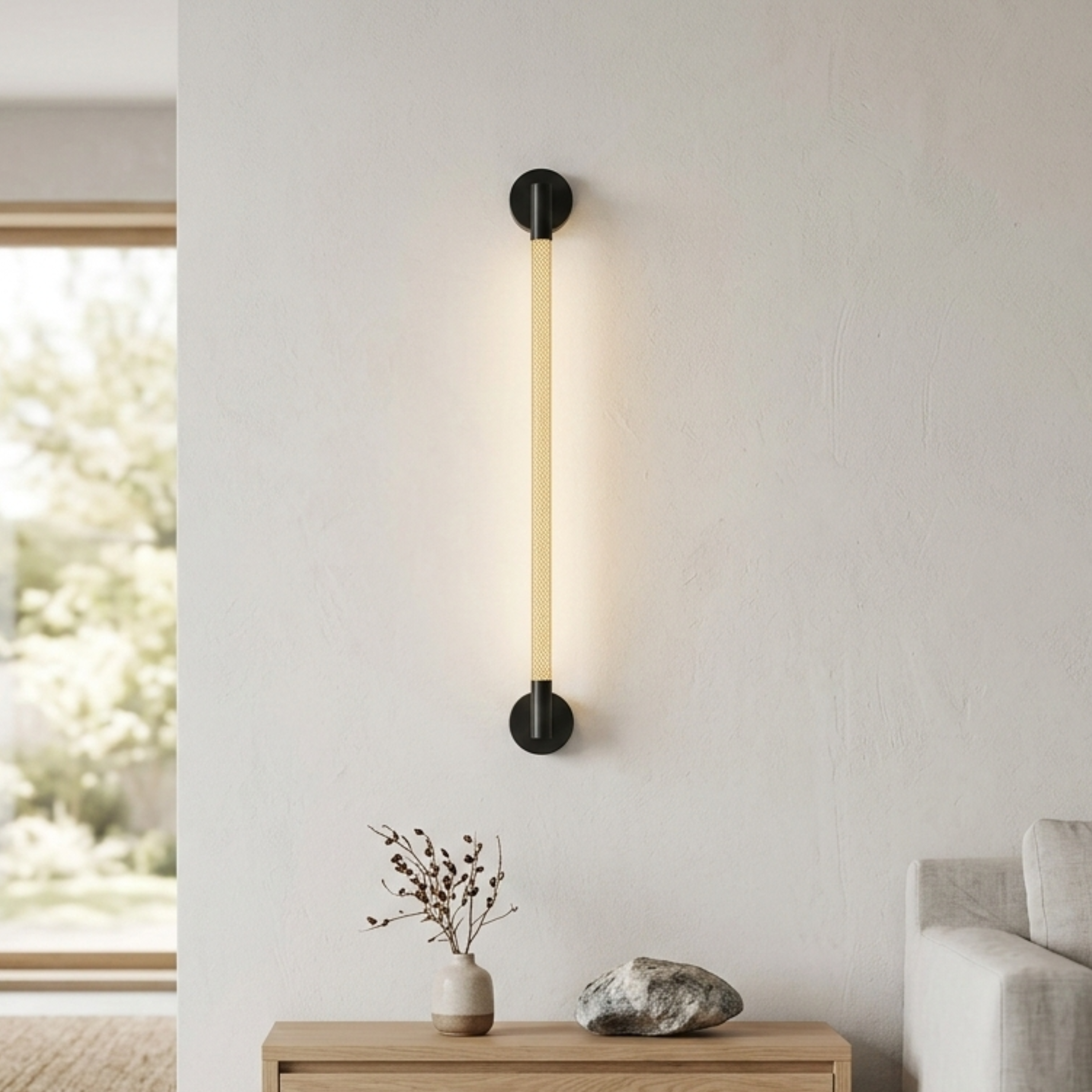 Applique lineare a tubo LED minimalista bianco caldo 3000K