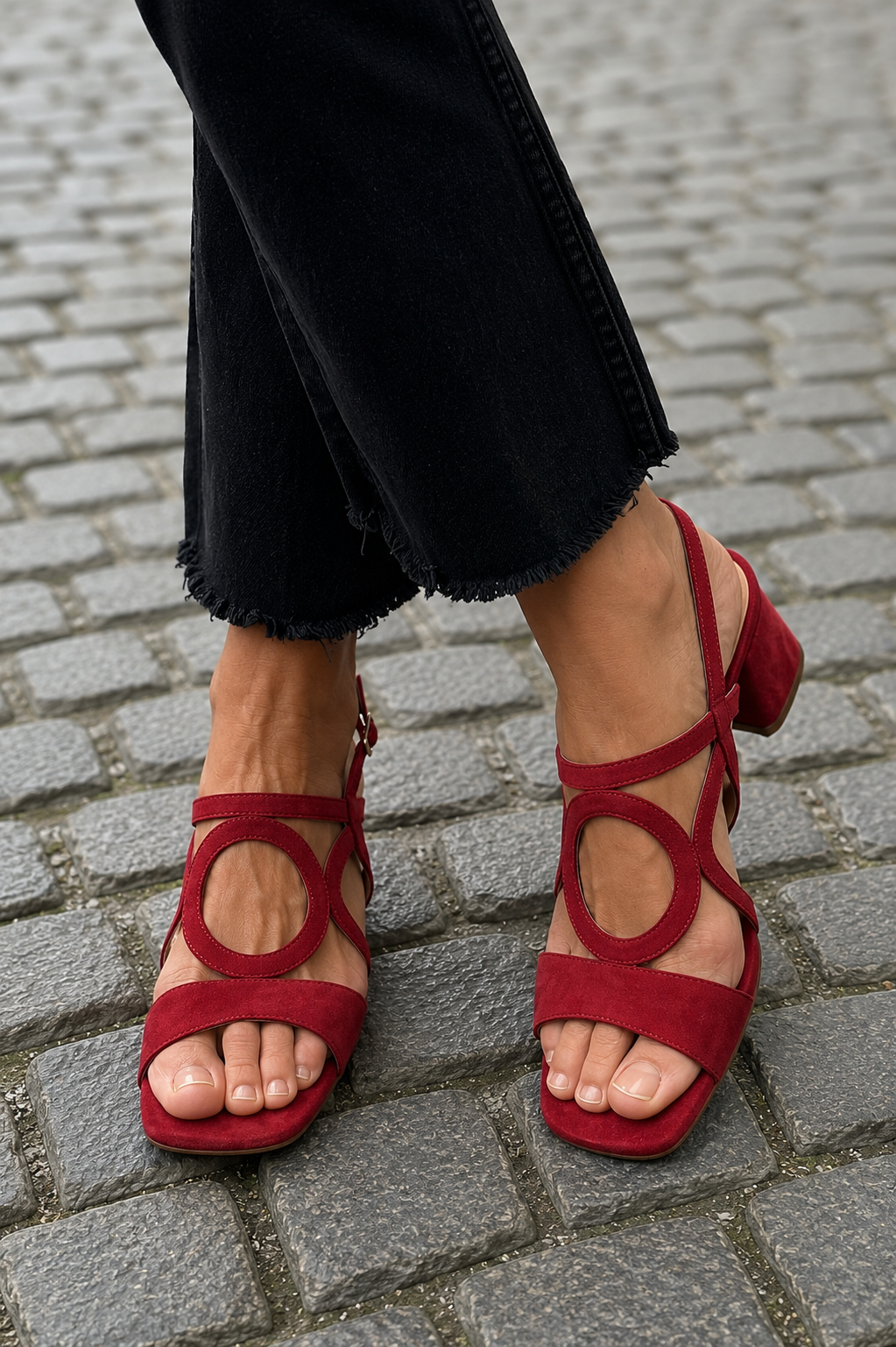 Arabella sandali donna con tacco largo, anello decorativo e cinturino alla caviglia, foto 8