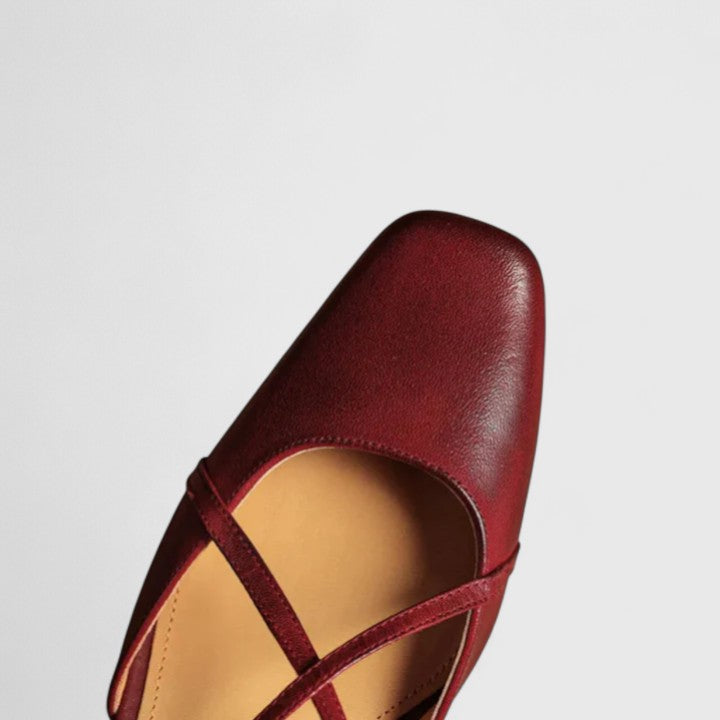 Arduina slingback donna a punta quadrata con cinturini incrociati, foto 5