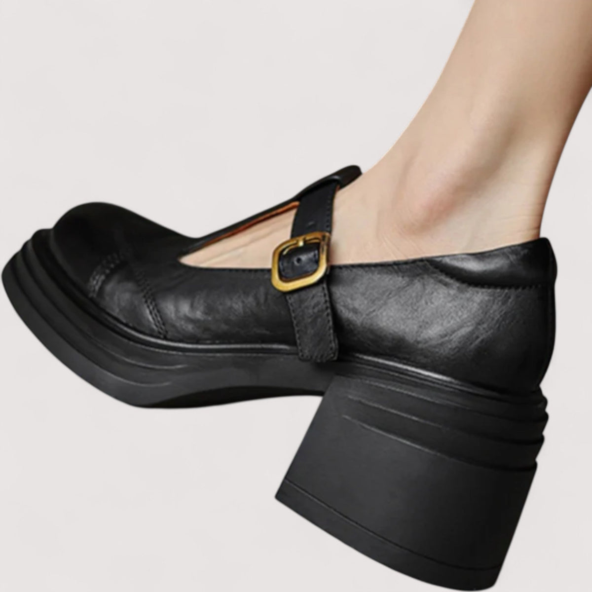 Audenzia scarpe mary jane donna con cinturino a t e tacco largo, foto 6