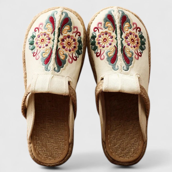 Aurea mules donna con ricamo floreale e punta tonda, foto 2