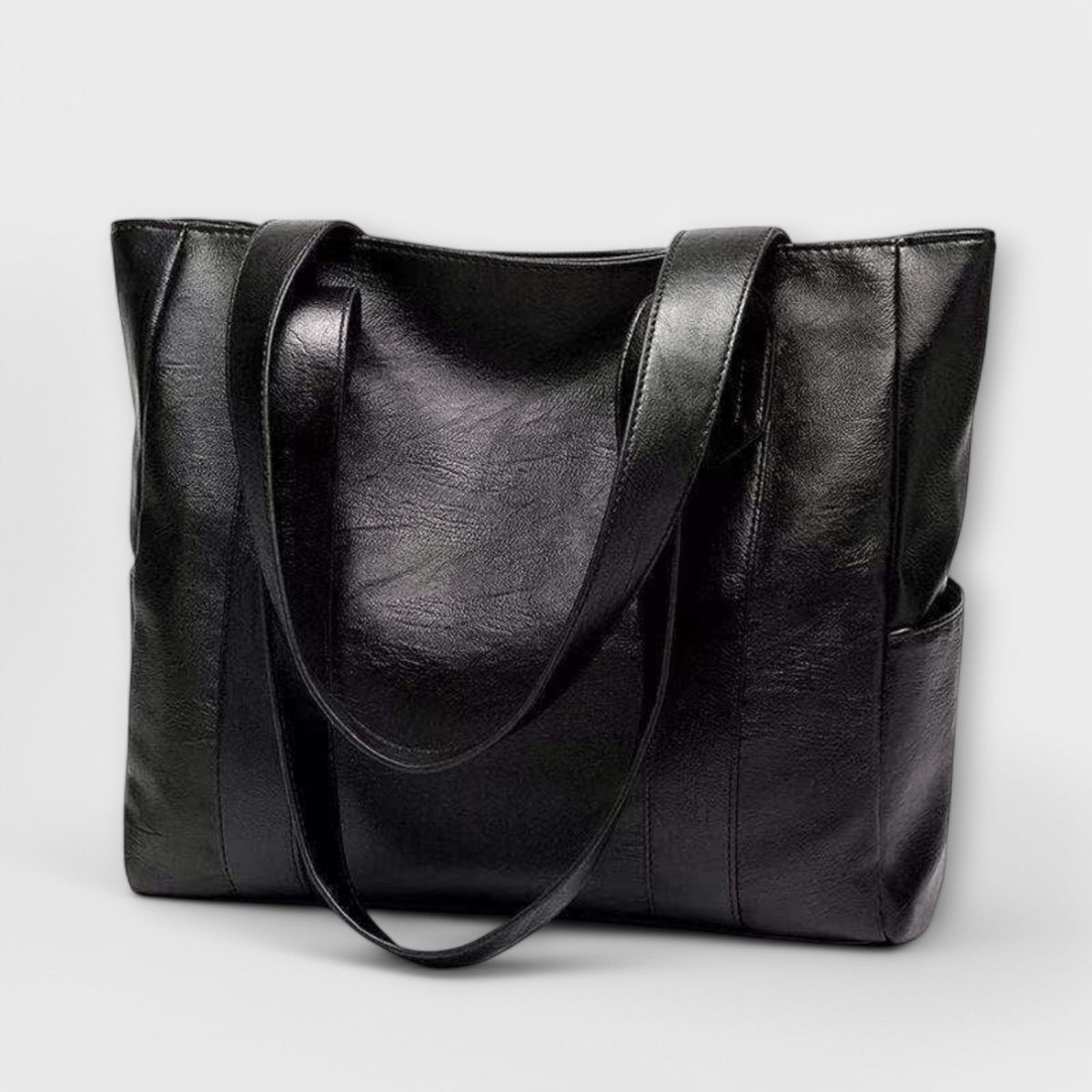 Carmelina borsa shopper donna con tasche laterali e manici lunghi, foto 2