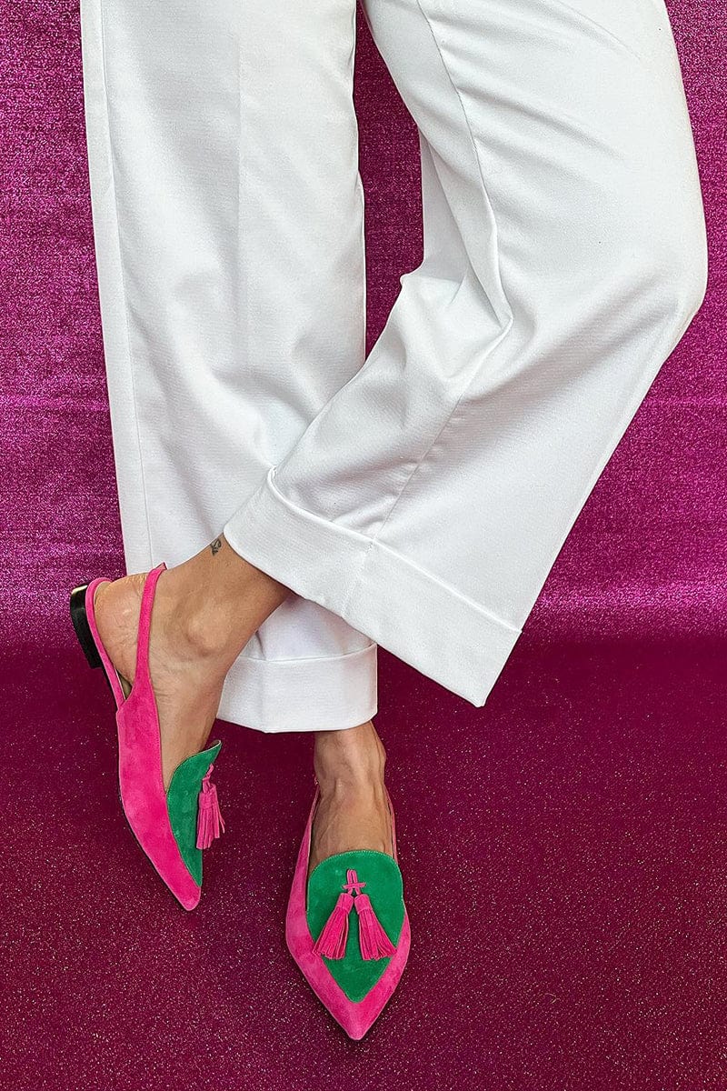 Cherubina slingback donna a punta affusolata con nappine, foto 1