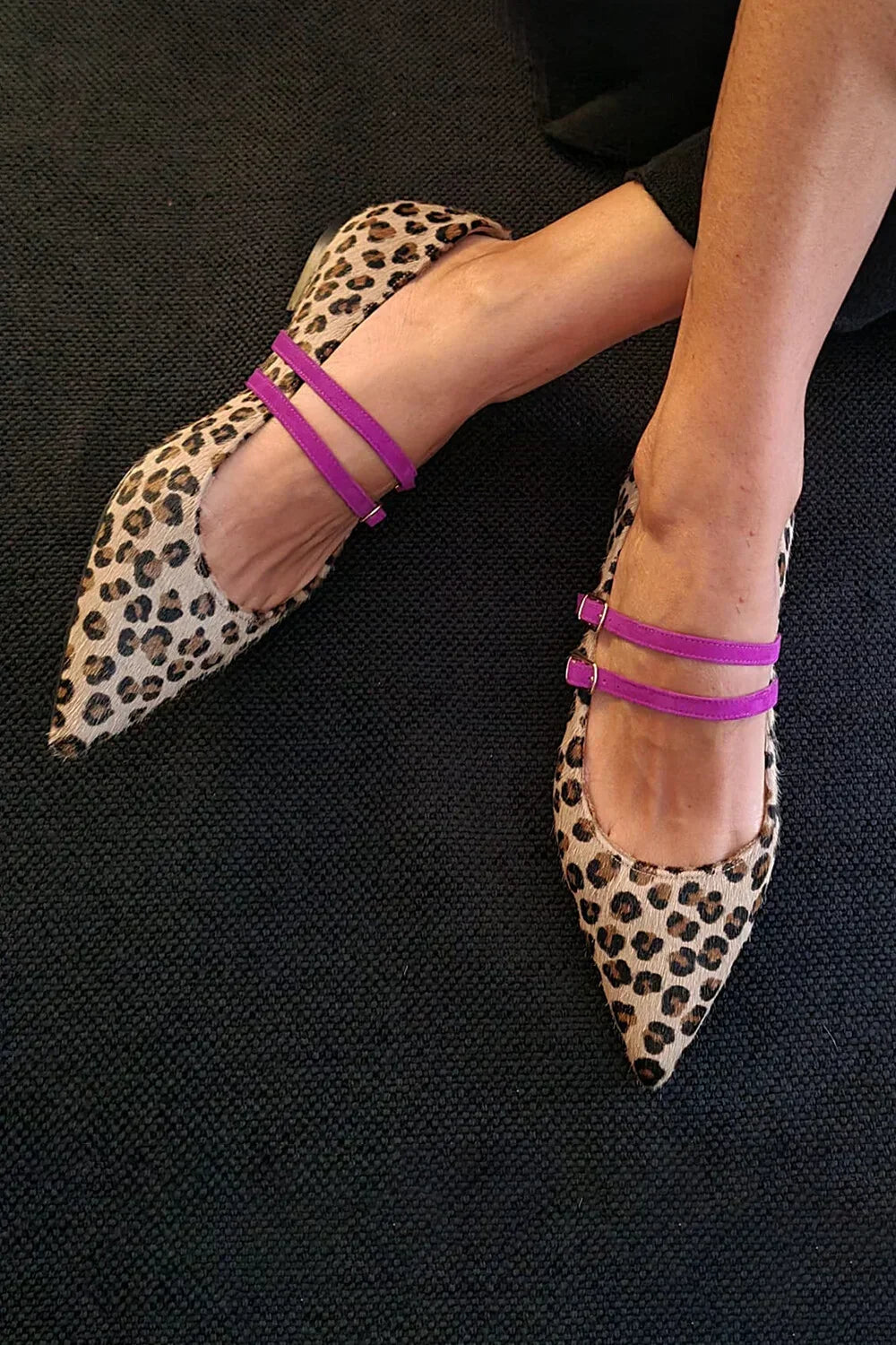 Colomba ballerine donna a punta con doppio cinturino, foto 1