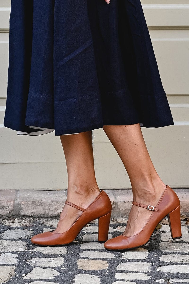 Consolina scarpe mary jane donna con tacco largo e punta tonda, foto 1
