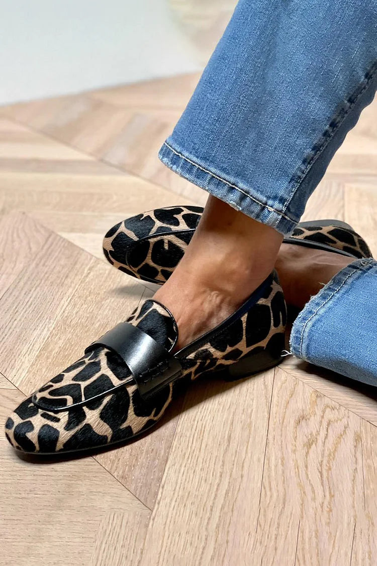 Cordelia mocassini donna animalier con fascia a contrasto, foto 1