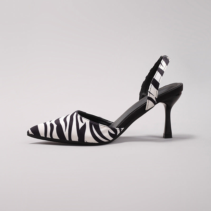 Delizia slingback donna a punta affusolata con stampa animalier, foto 2