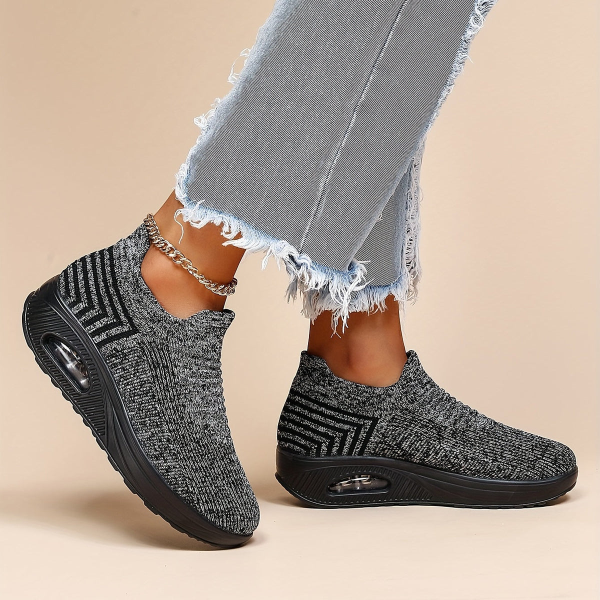 Dilva sneakers donna a calzino in tessuto a rete, foto 5