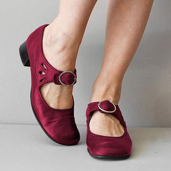 Dina scarpe mary jane donna con tacco basso a blocco e fibbia, foto 3