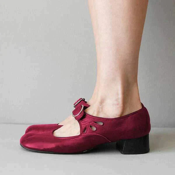 Dina scarpe mary jane donna con tacco basso a blocco e fibbia, foto 4