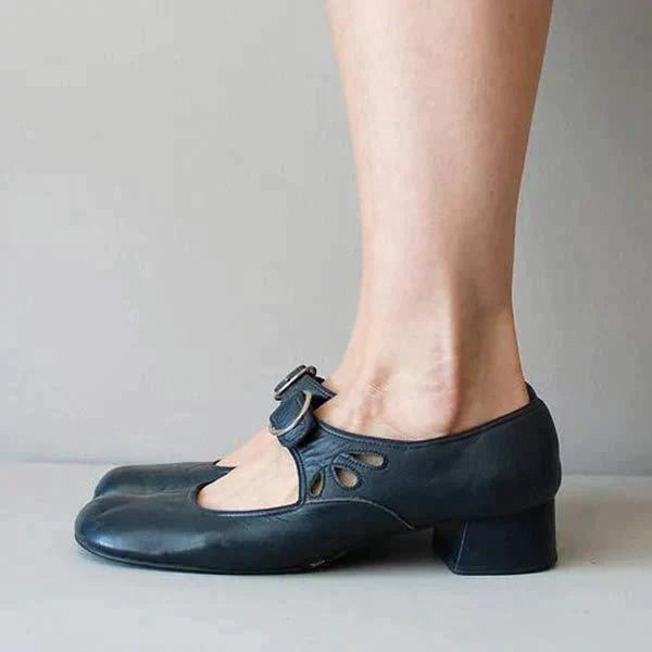 Dina scarpe mary jane donna con tacco basso a blocco e fibbia, foto 7