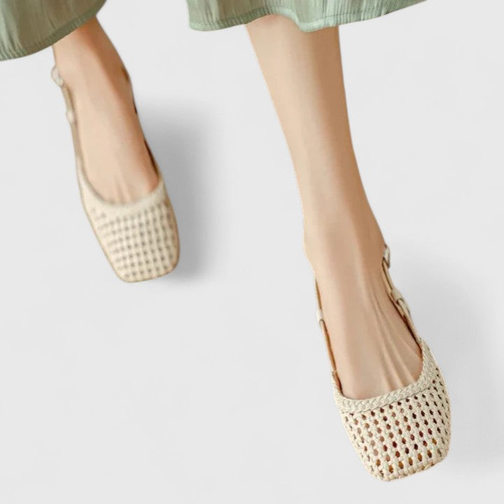 Dirce slingback donna intrecciate con punta quadrata e tacco basso, foto 2