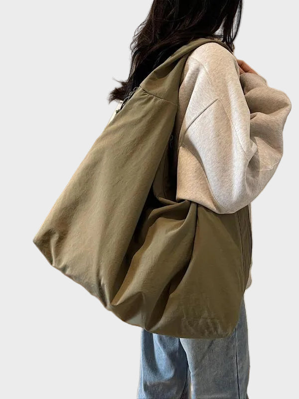 Domitilla borsa a spalla donna a sacca con linea drappeggiata, foto 3