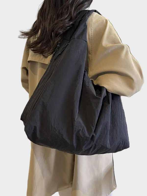 Domitilla borsa a spalla donna a sacca con linea drappeggiata, foto 8