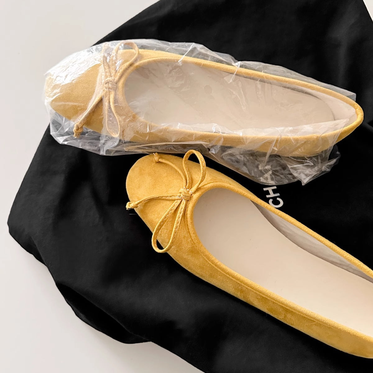 Doriana ballerine donna effetto camoscio con fiocco sottile, foto 6