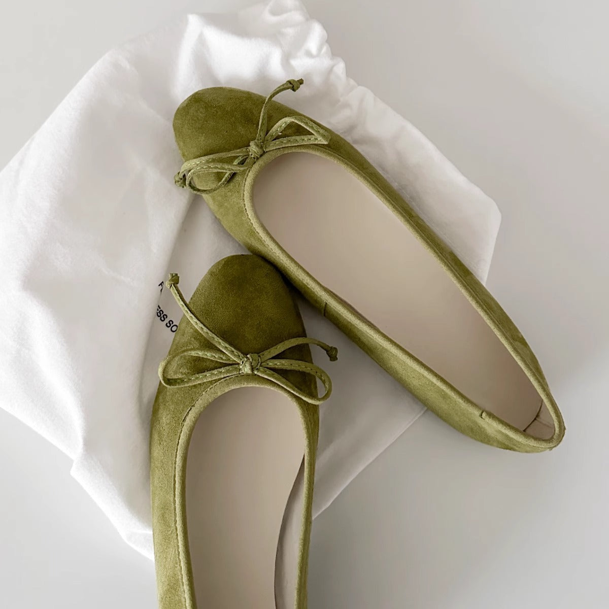 Doriana ballerine donna effetto camoscio con fiocco sottile, foto 9