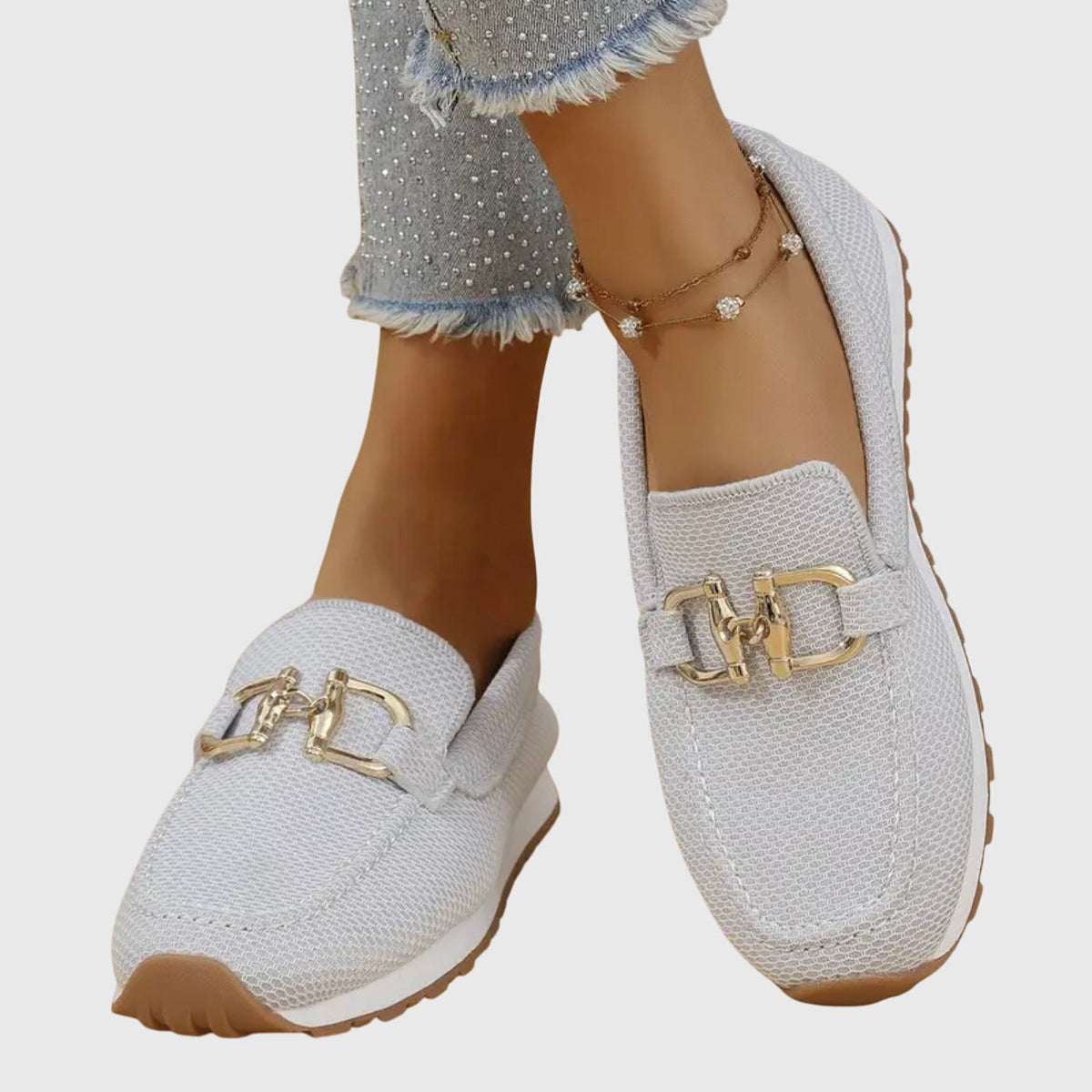 Elda mocassini donna con morsetto metallico e suola sportiva, foto 4