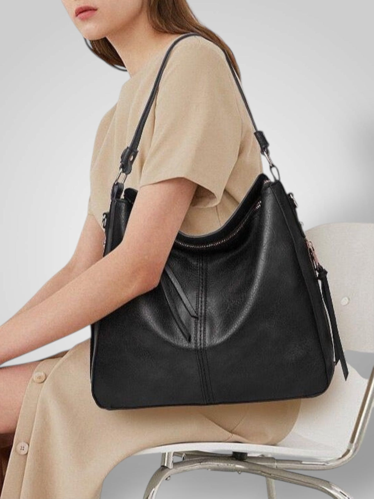 Ermelinda borsa a spalla donna in pelle con tracolla rimovibile, foto 8