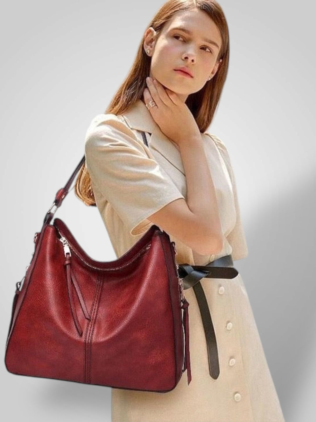 Ermelinda borsa a spalla donna in pelle con tracolla rimovibile, foto 9