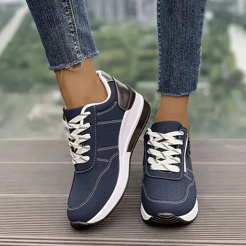Erminda sneakers donna con lacci e zip laterale, foto 4