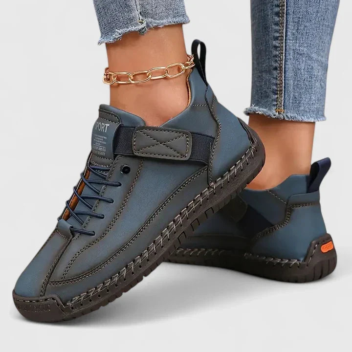 Eufemia sneakers donna con lacci, cinturino a strappo e cuciture a vista, foto 8