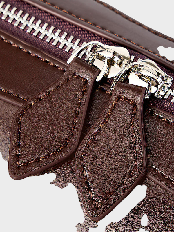 Fiammetta borsa a spalla donna in pelle con doppia zip, foto 8