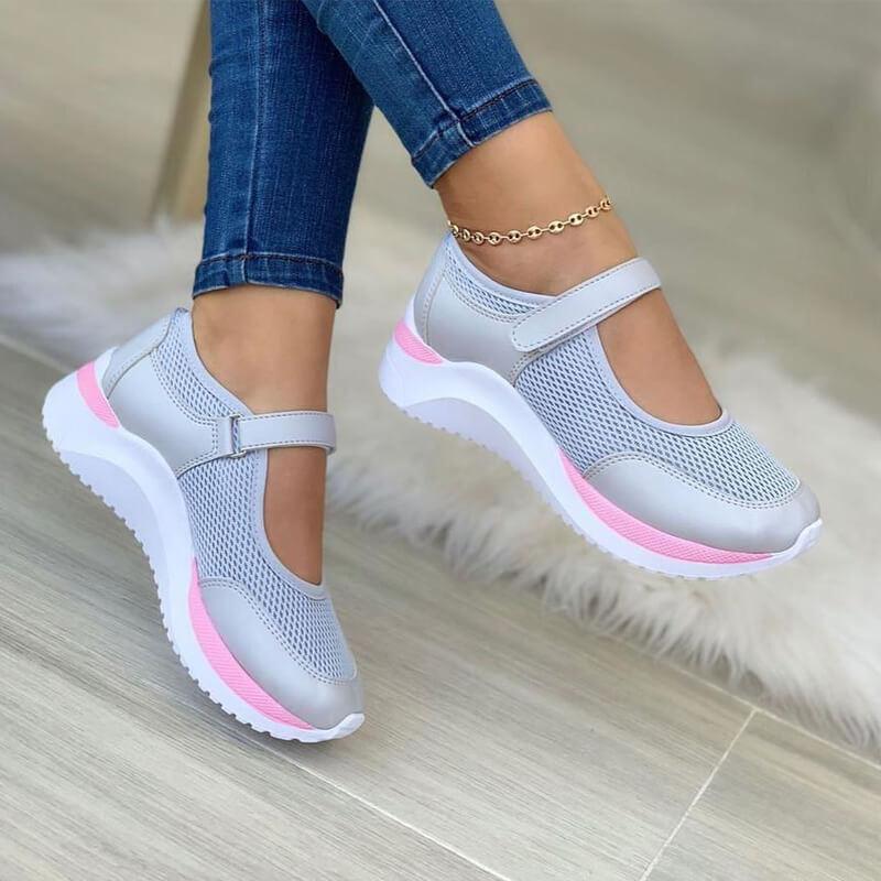 Flavia sneakers donna senza lacci in rete con cinturino, foto 1