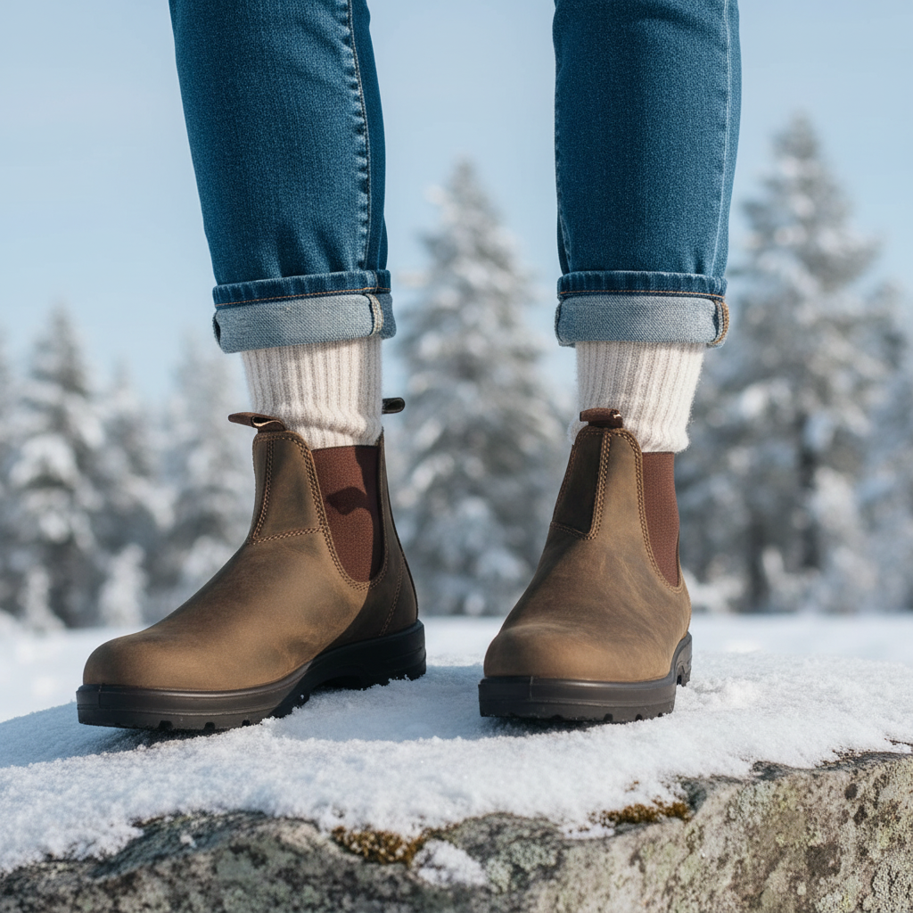 Fulvia chelsea boots donna con elastici laterali e suola in gomma, foto 1
