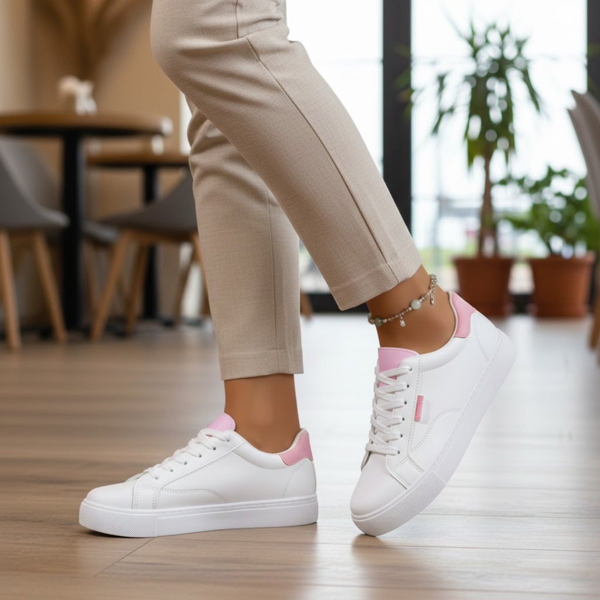 Ilenia sneakers donna basse con lacci e suola piatta, foto 4