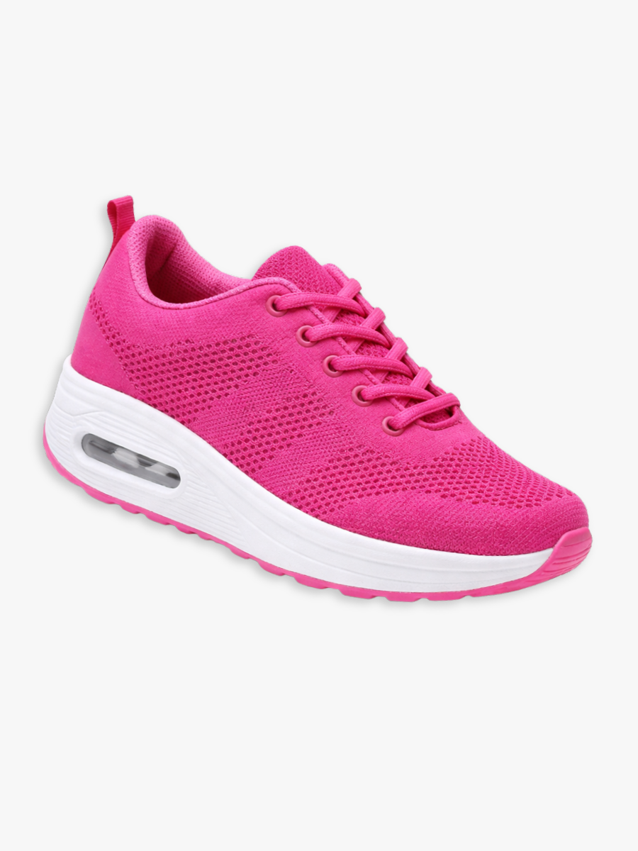 Irmgarda sneakers donna in maglia con lacci e suola alta, foto 1