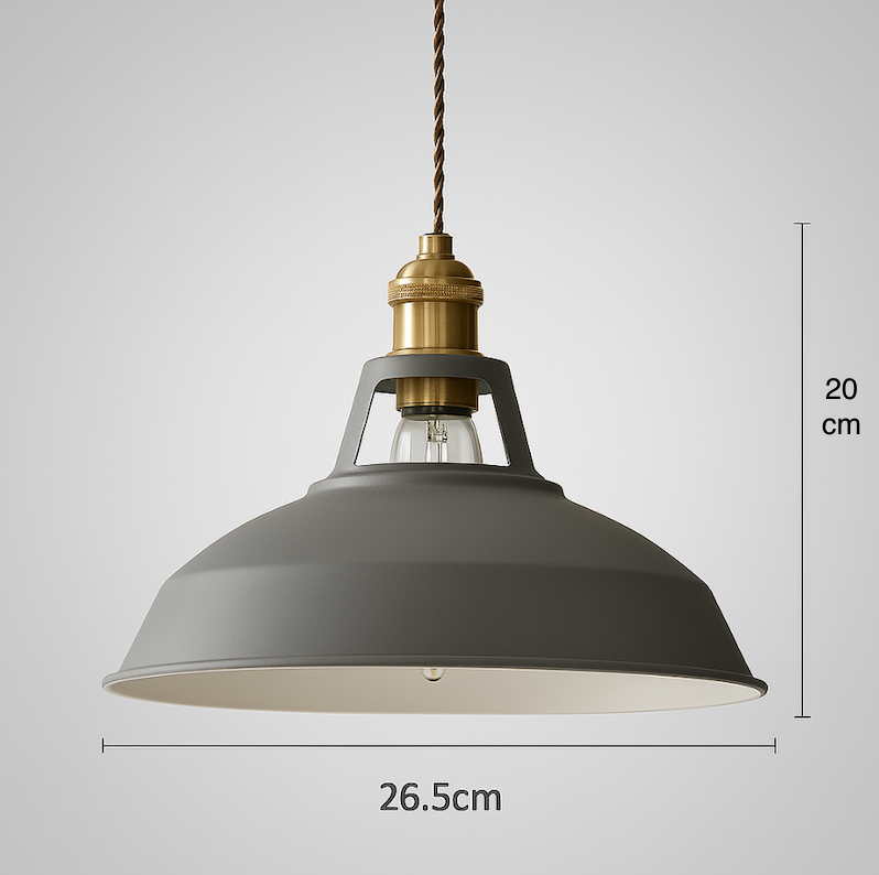 Lampada a sospensione industriale a cupola in metallo colorato LED per cucina