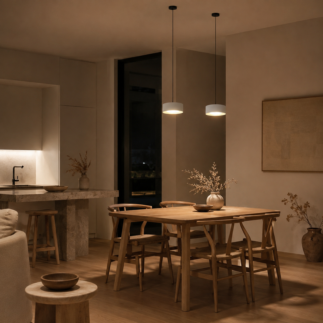 Lampada a sospensione LED a cupola in ferro, minimalista e compatta per isola cucina