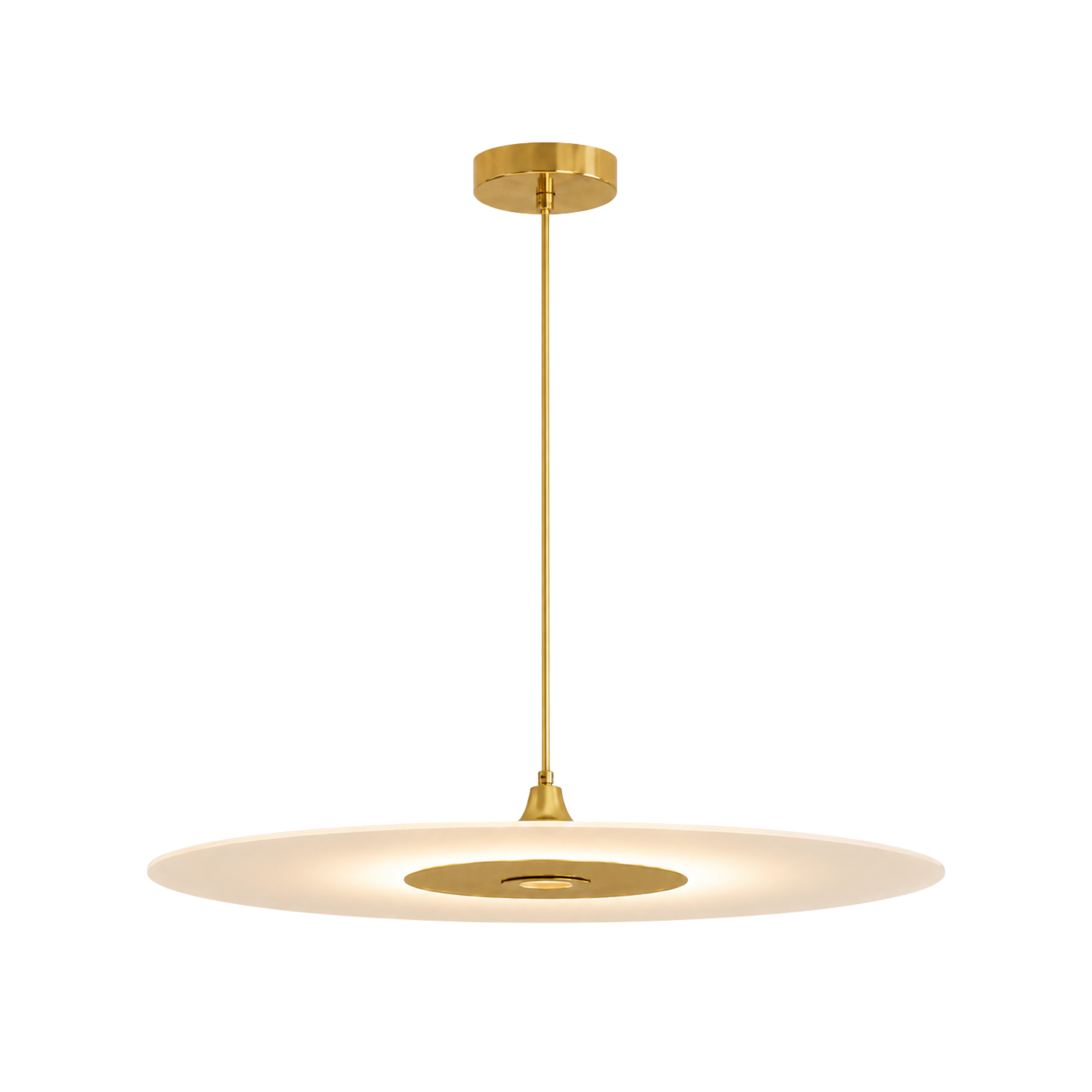 Lampada a sospensione LED a disco piatto moderna e minimalista in nero o oro