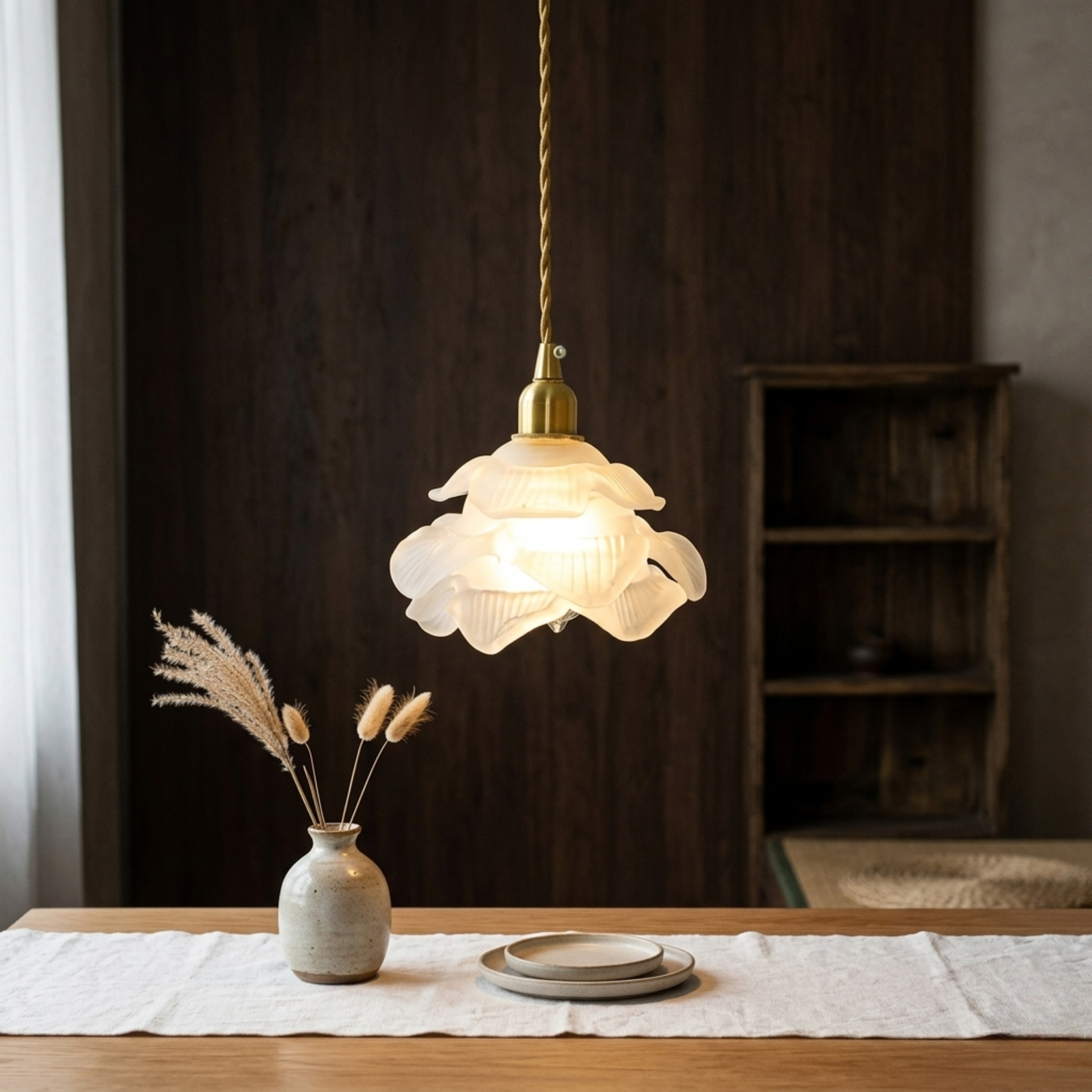 Lampada a sospensione LED bianca a forma di fiore