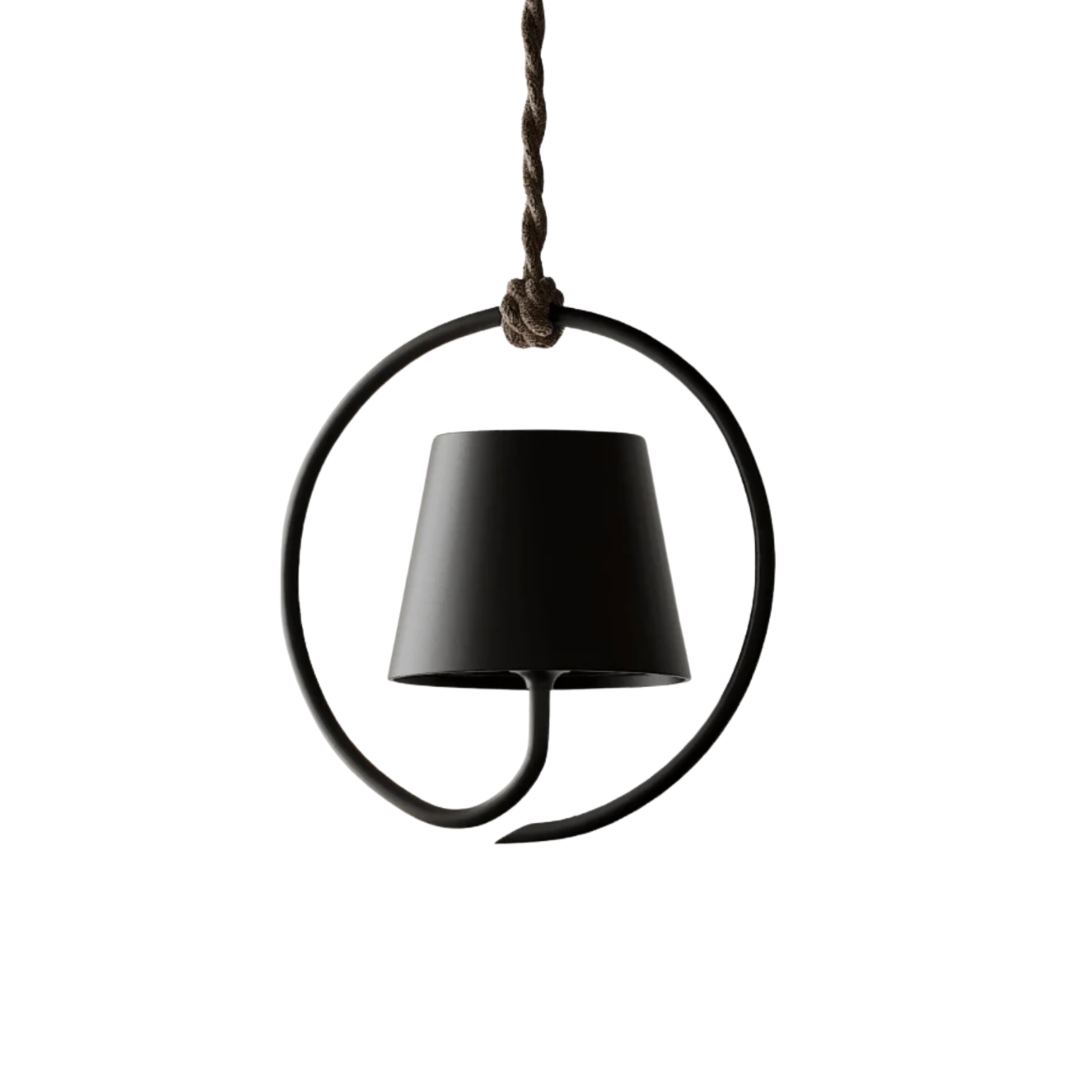 Lampada a sospensione LED minimalista ad anello con paralume conico