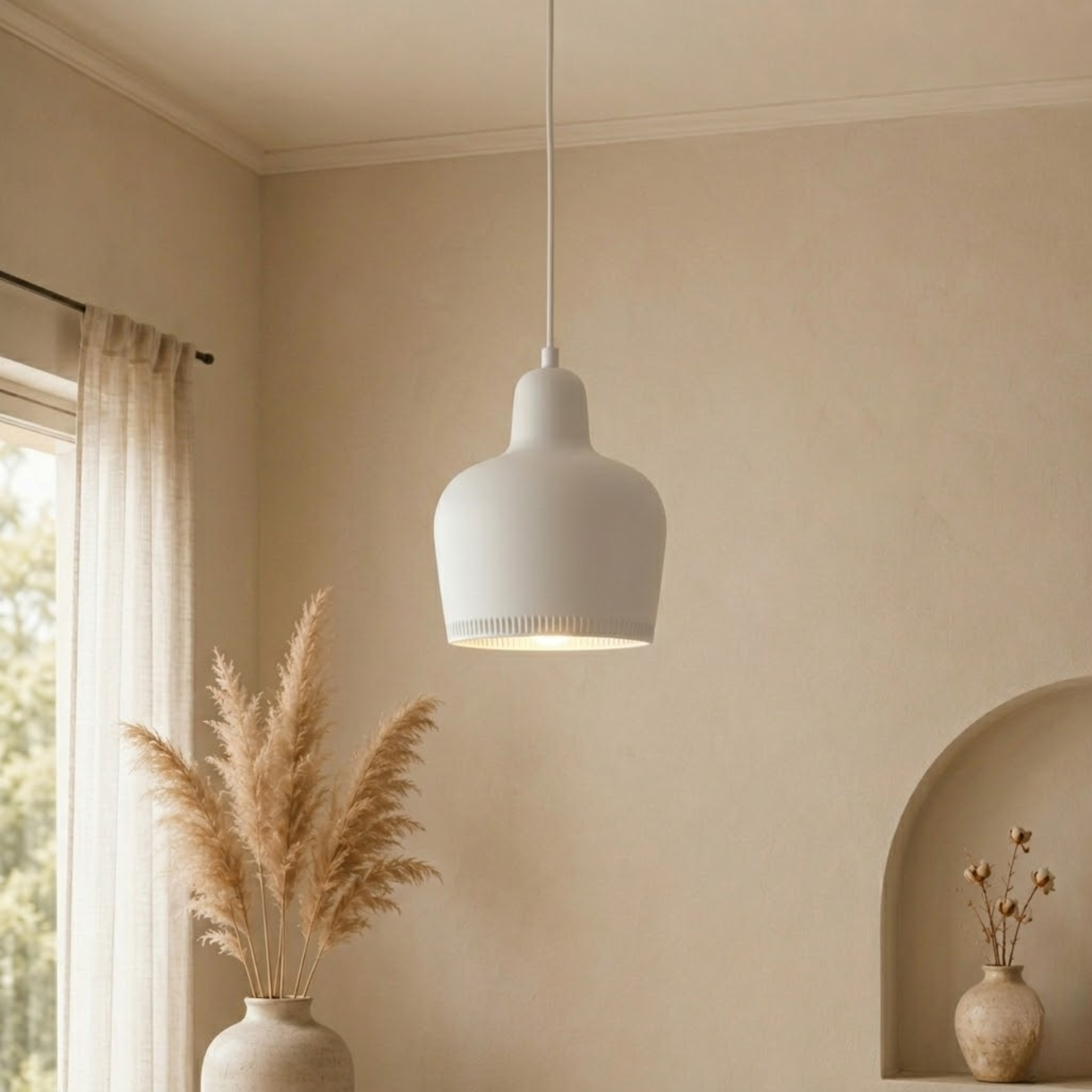 Lampada a sospensione LED moderna in metallo oro a campana