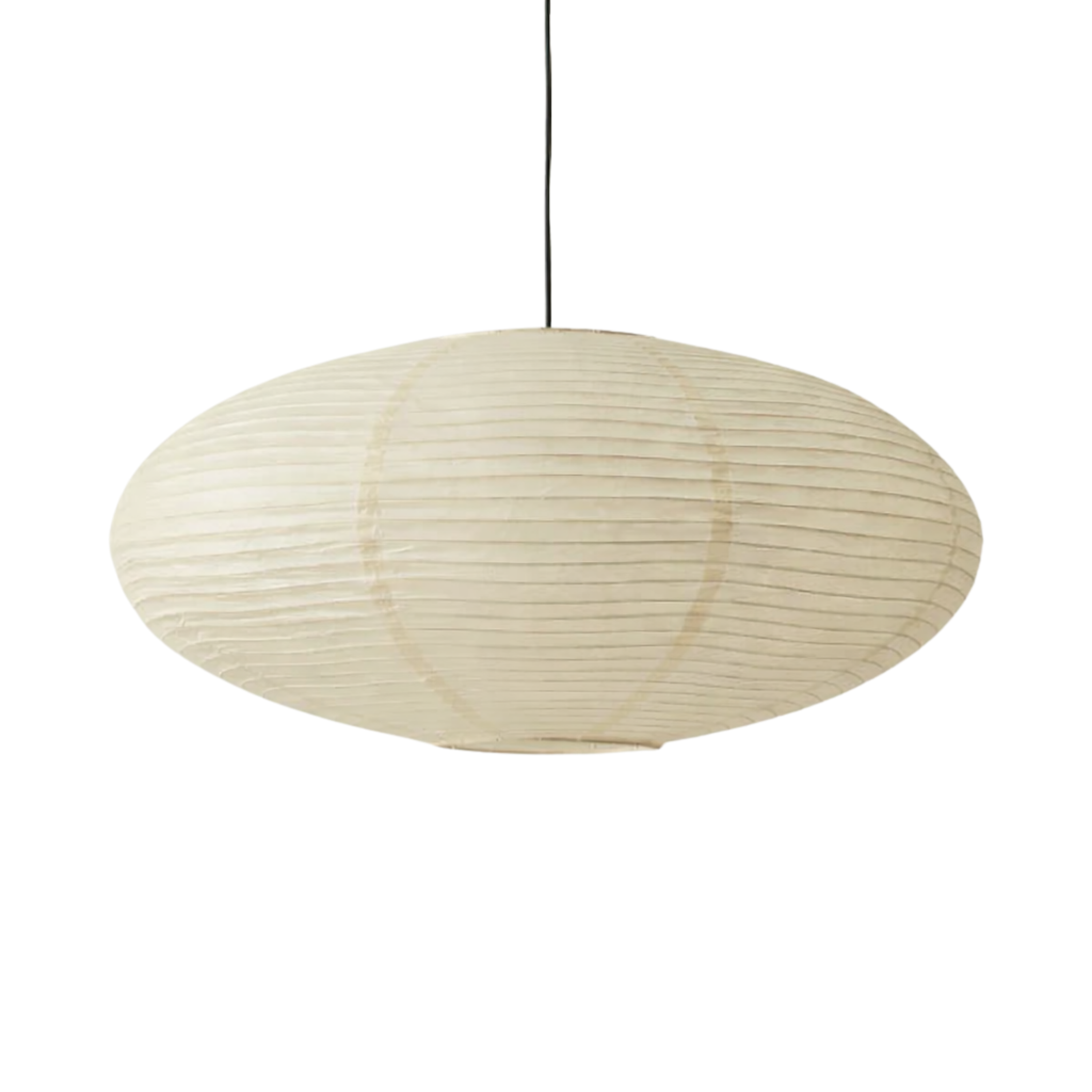 Lampada a sospensione LED ovale in carta di riso wabi sabi