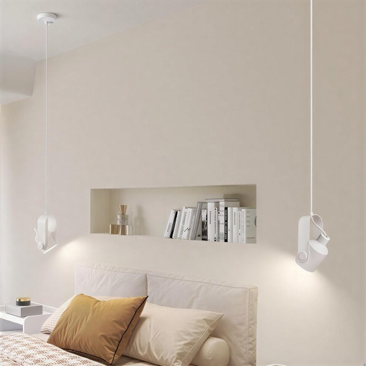 Lampada a sospensione per isola cucina con faretto e snodo orientabile