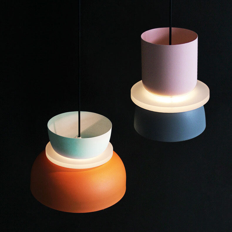 Lampada a sospensione scandinava a cupola in lega di zinco bicolore