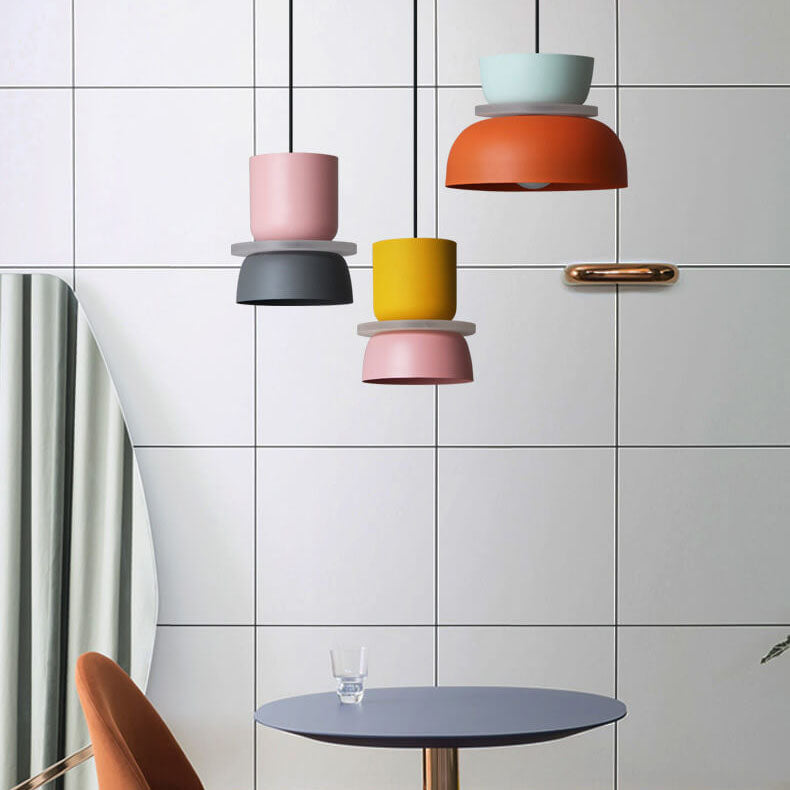 Lampada a sospensione scandinava a cupola in lega di zinco bicolore