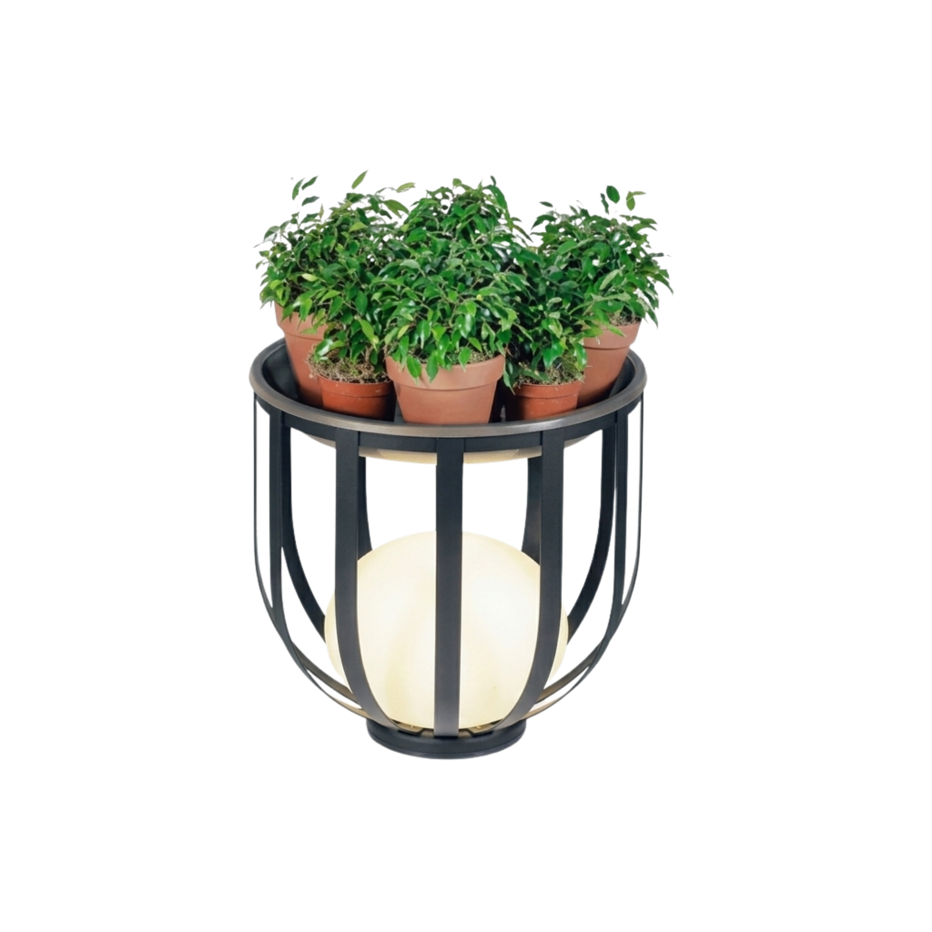 Lampada da giardino solare nera a fioriera, LED da esterno 55 cm