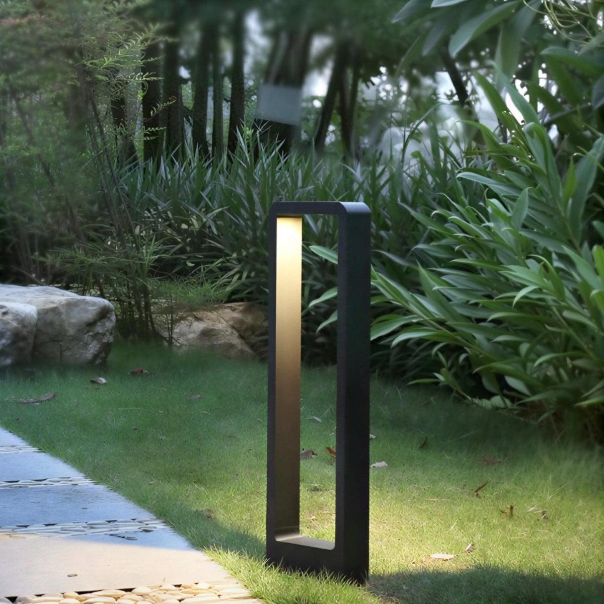 Lampada da giardino solare per vialetto con design rettangolare moderno