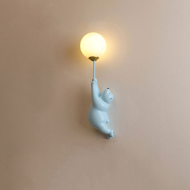 Lampada da parete a forma di orsetto con palloncino per cameretta e camera da letto