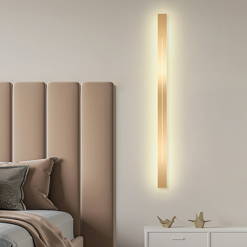 Lampada da parete LED lineare minimalista a barra lunga per interni, nero e oro