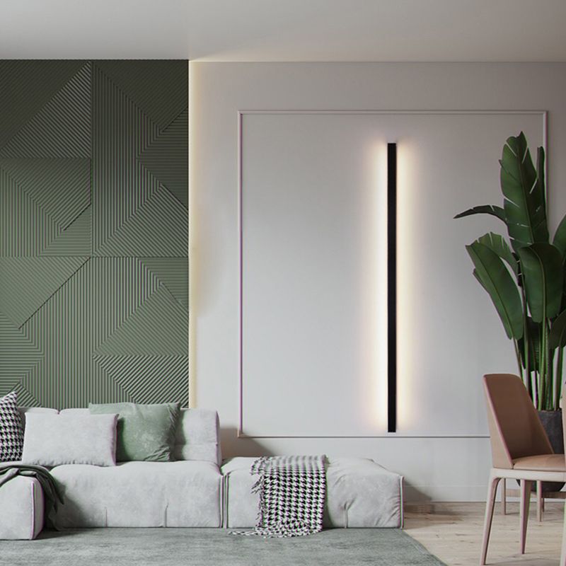 Lampada da parete LED lineare minimalista in metallo, applique oro, nero e bianco